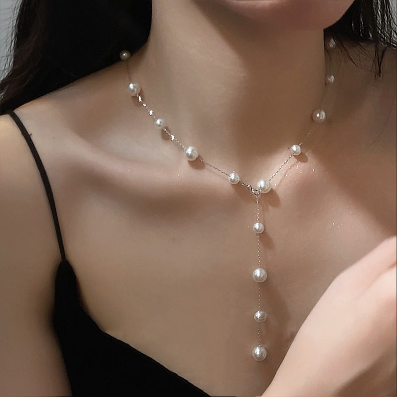 Titanium steel non-fading starry pearl necklace