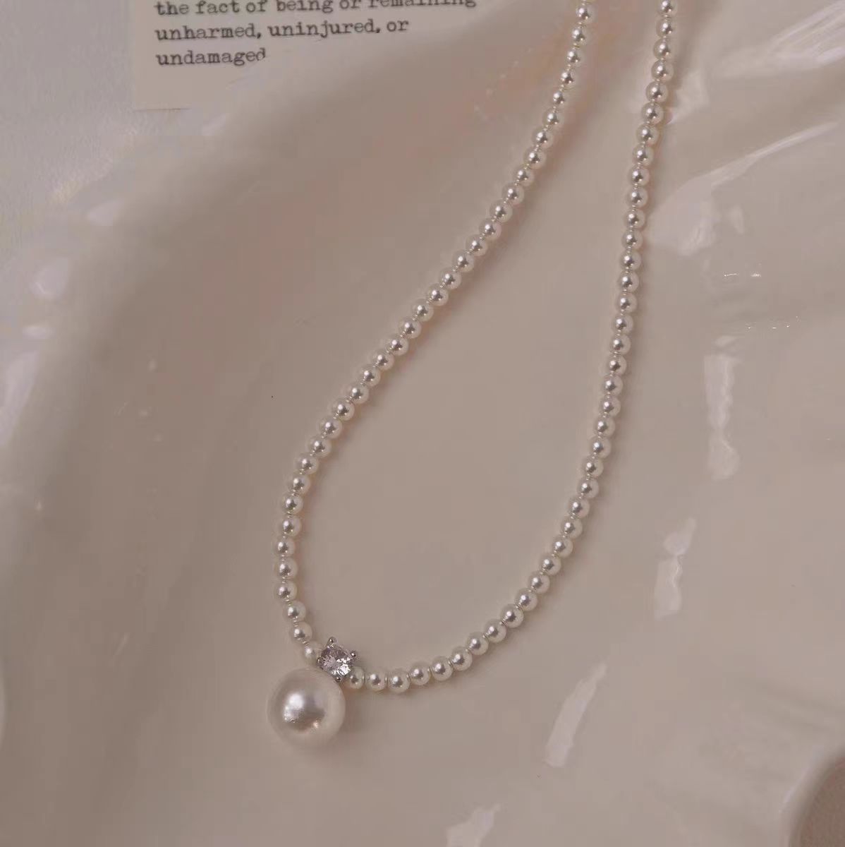 Princess Diana style pearl necklace women