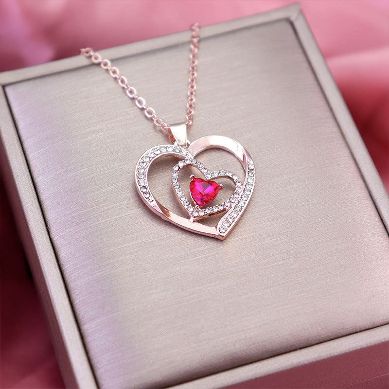 Necklace light luxury high-end heart necklace