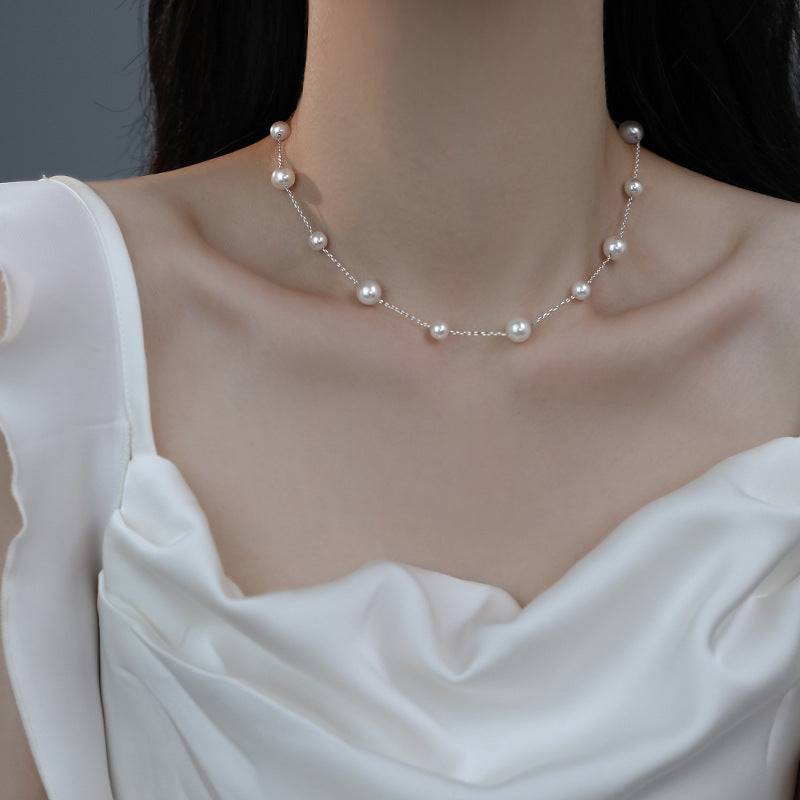 Titanium steel non-fading starry pearl necklace