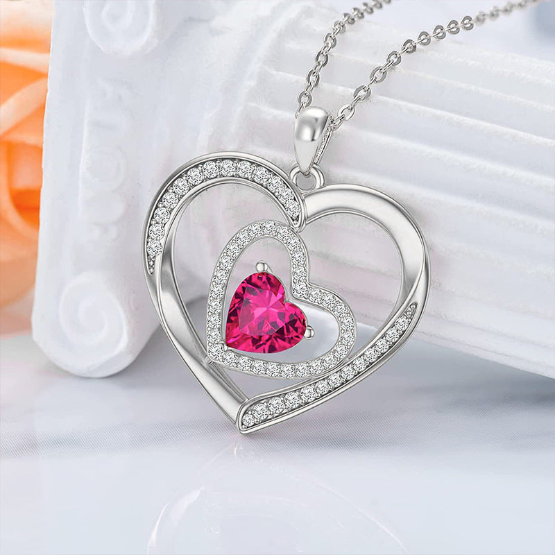 Necklace light luxury high-end heart necklace