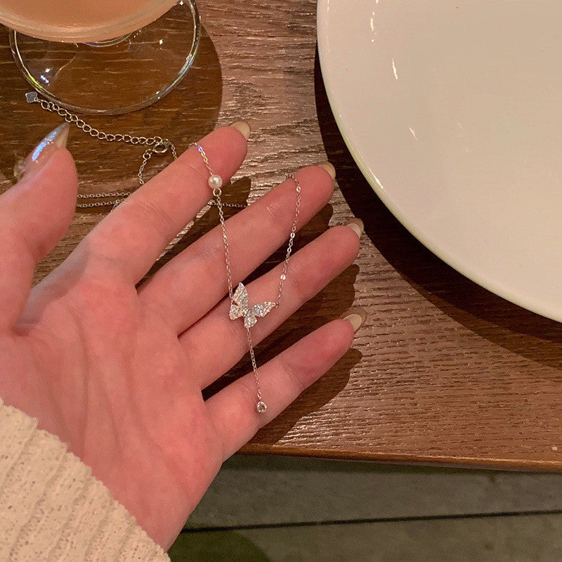 Internet celebrity super fairy butterfly pendant necklace light luxury niche