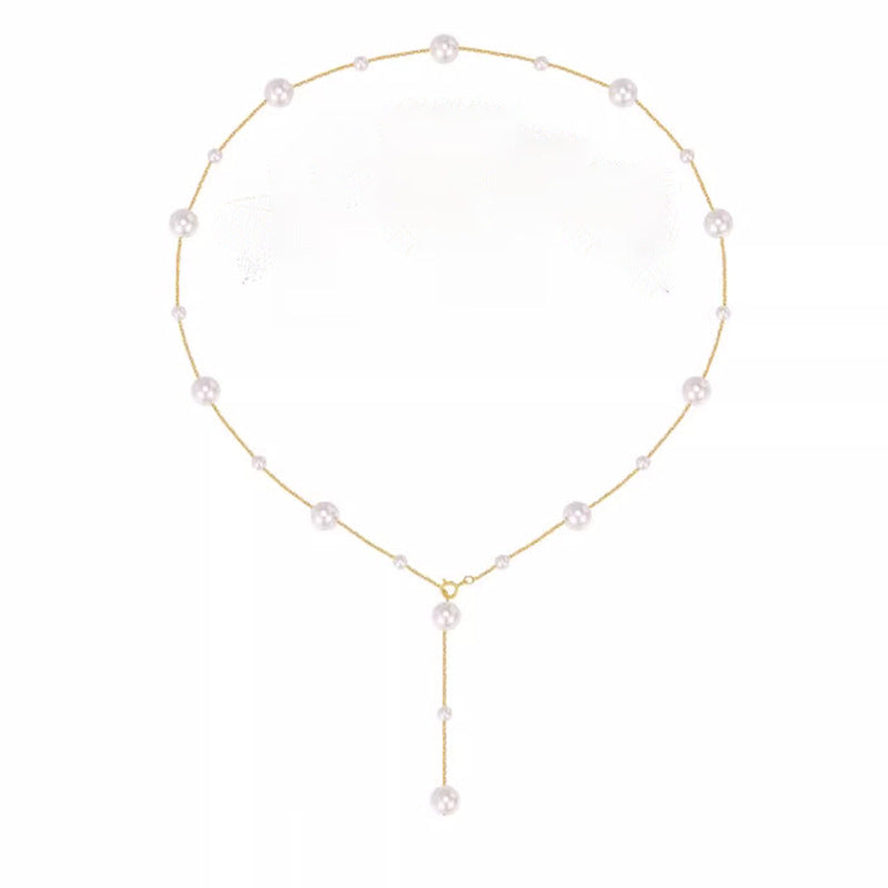 Titanium steel non-fading starry pearl necklace