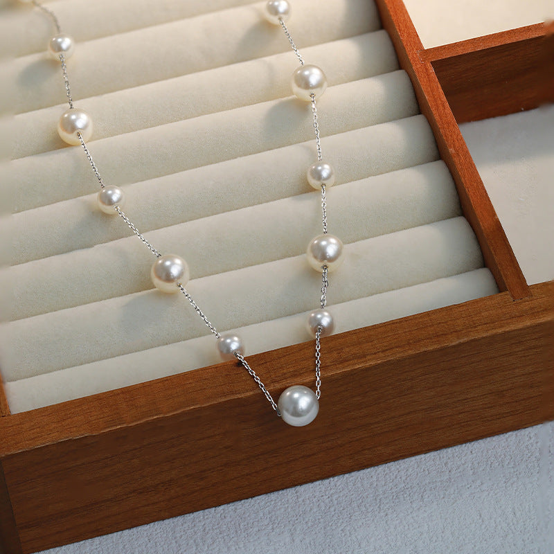 Titanium steel non-fading starry pearl necklace