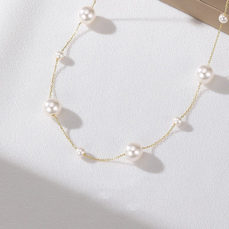 Titanium steel non-fading starry pearl necklace