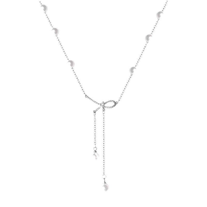 Women's Galaxy Silver Pearl Necklace