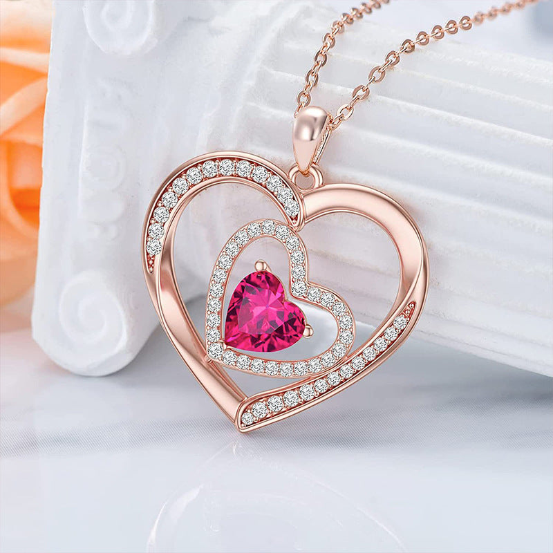 Necklace light luxury high-end heart necklace