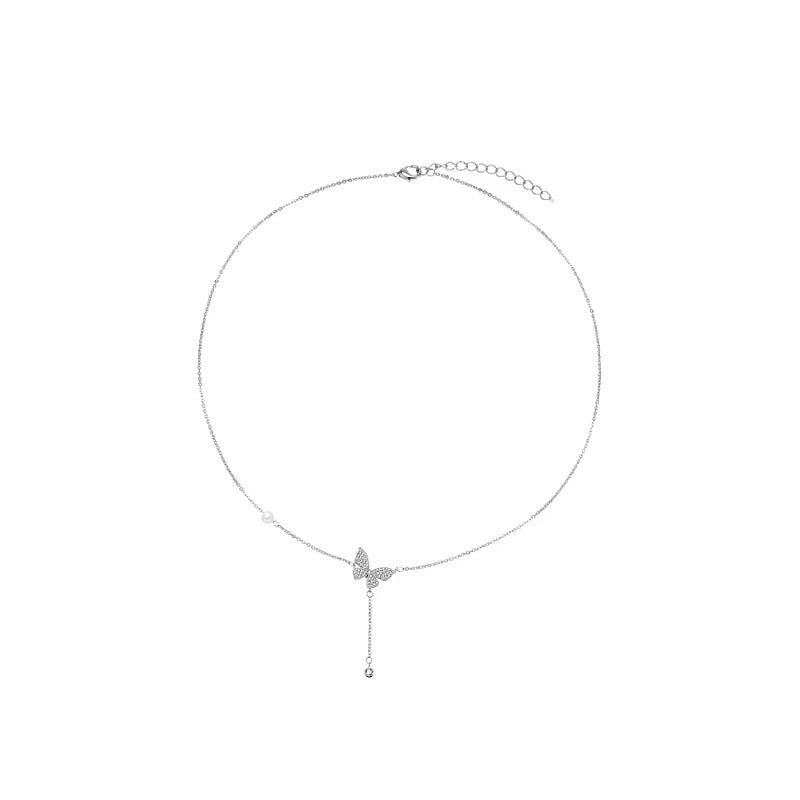 Internet celebrity super fairy butterfly pendant necklace light luxury niche